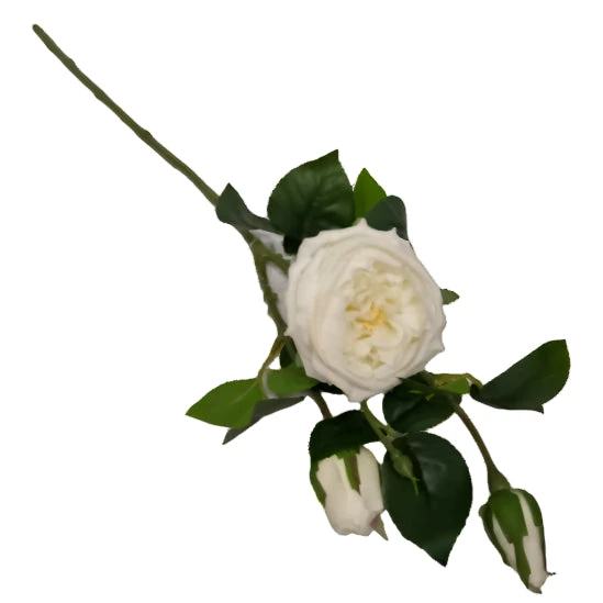 Artificial Rose Stem 70cm - White