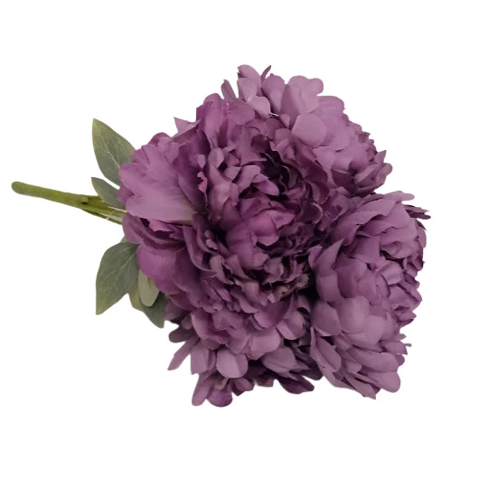 Artificial Peony Bunch 50cm - Purple